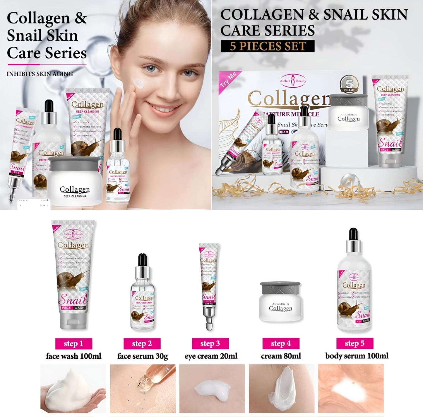 Collagen Snail 5pc Skin Set