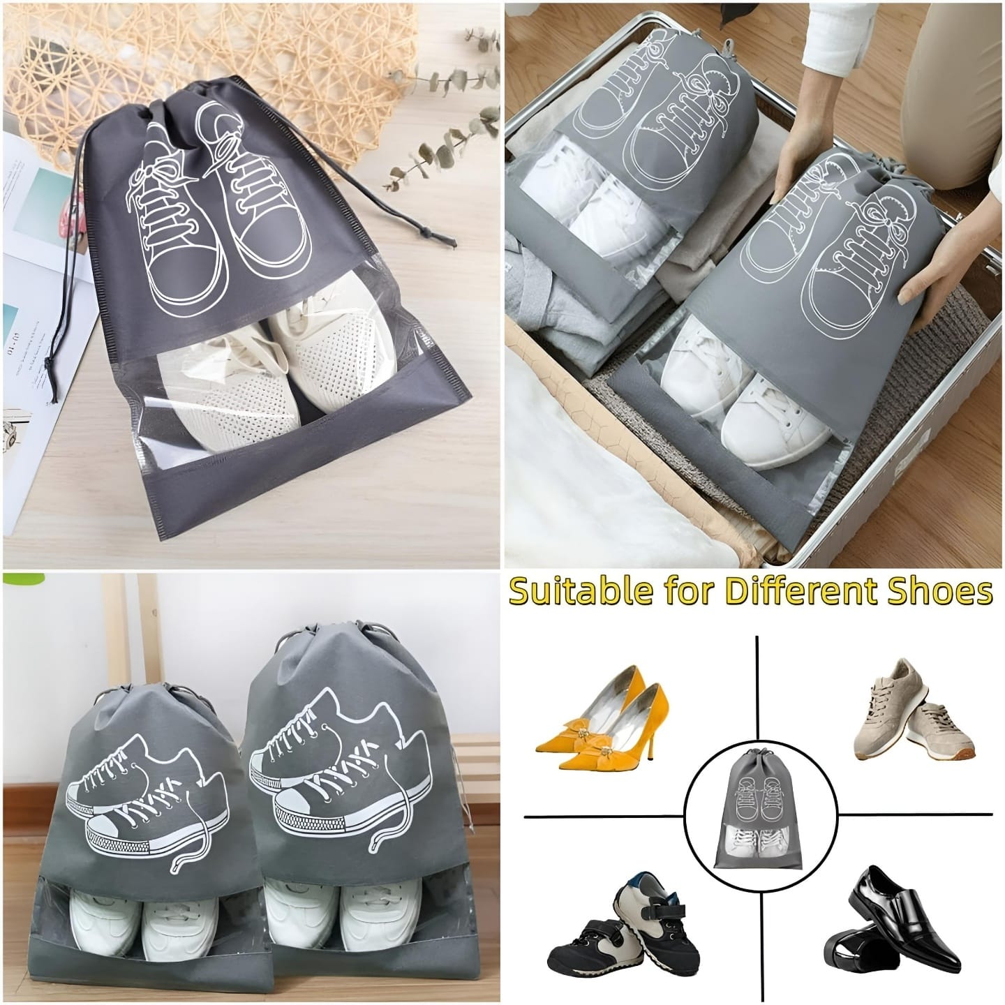 Drawstring Shoe Storage Bags