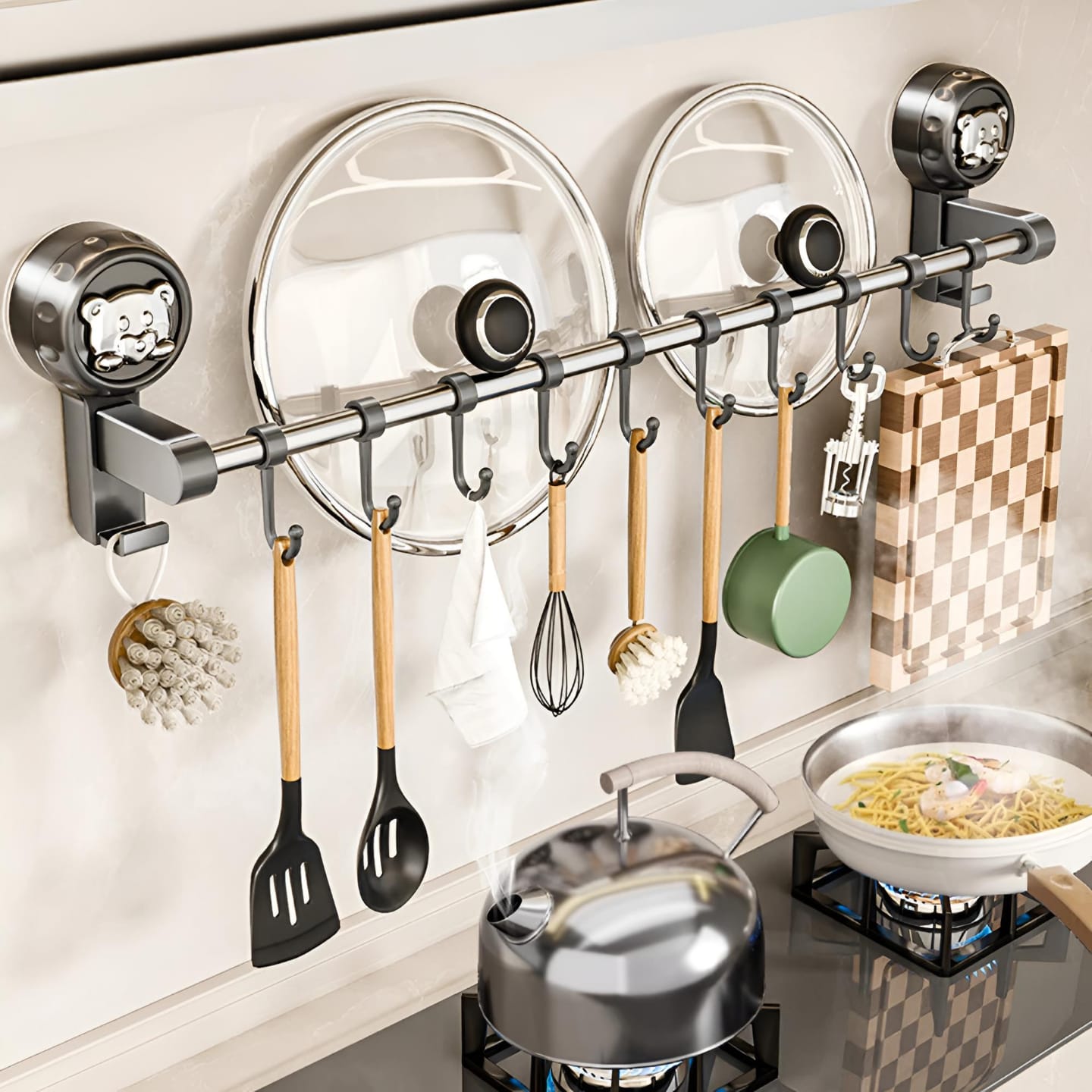 Suction Cup Utensil Rail